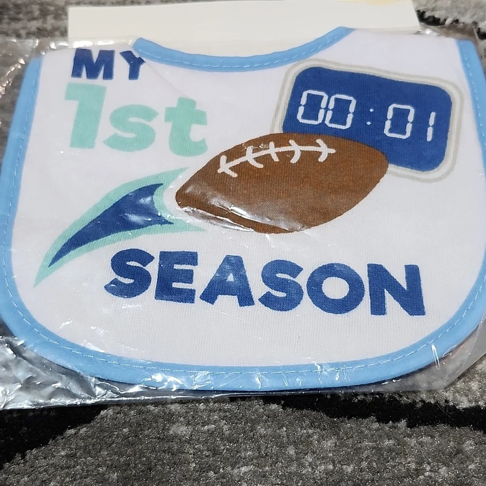 FOOTBALL THEMED SET-OF-2 BABY BIBS BUNDLE